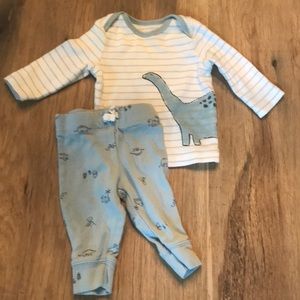 Carter’s 3mo. Dinosaur top long sleeved top and pants